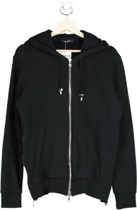 Balmain Men's Embossed Logo Back Zip-Through Hoodie UK S
