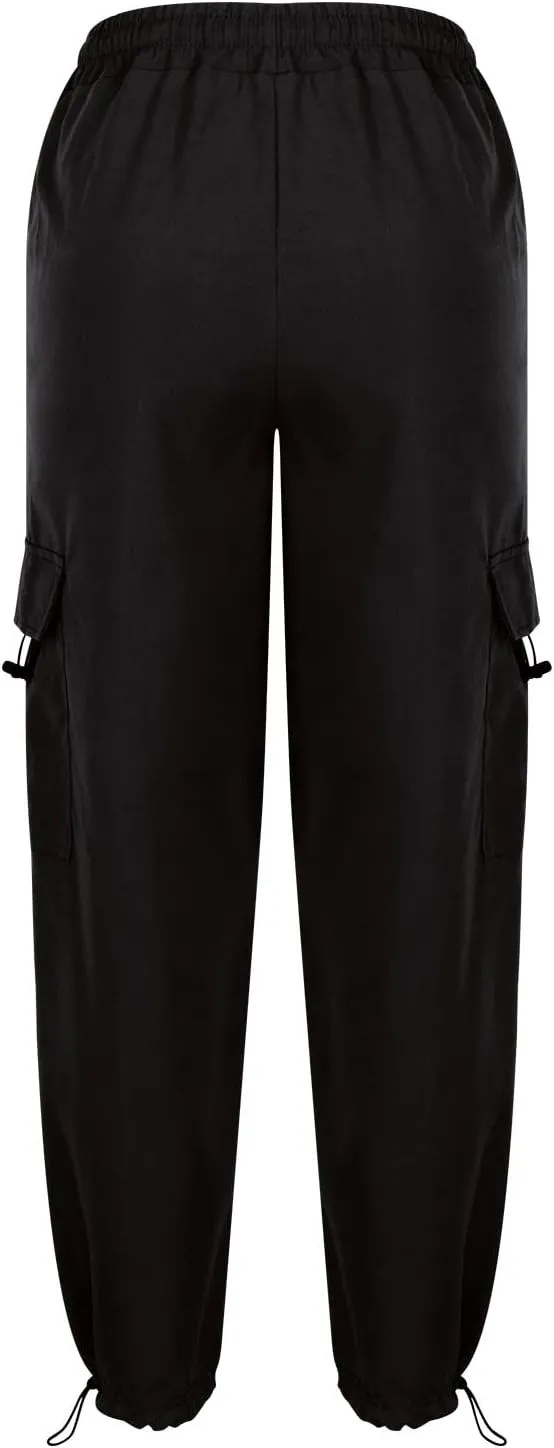 Cargo Pants Women High Waist Baggy Casual Solid Parachute Trousers Summer Loose Fit Y2K Streetwear with Mutil Pockets