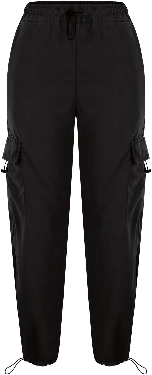 Cargo Pants Women High Waist Baggy Casual Solid Parachute Trousers Summer Loose Fit Y2K Streetwear with Mutil Pockets