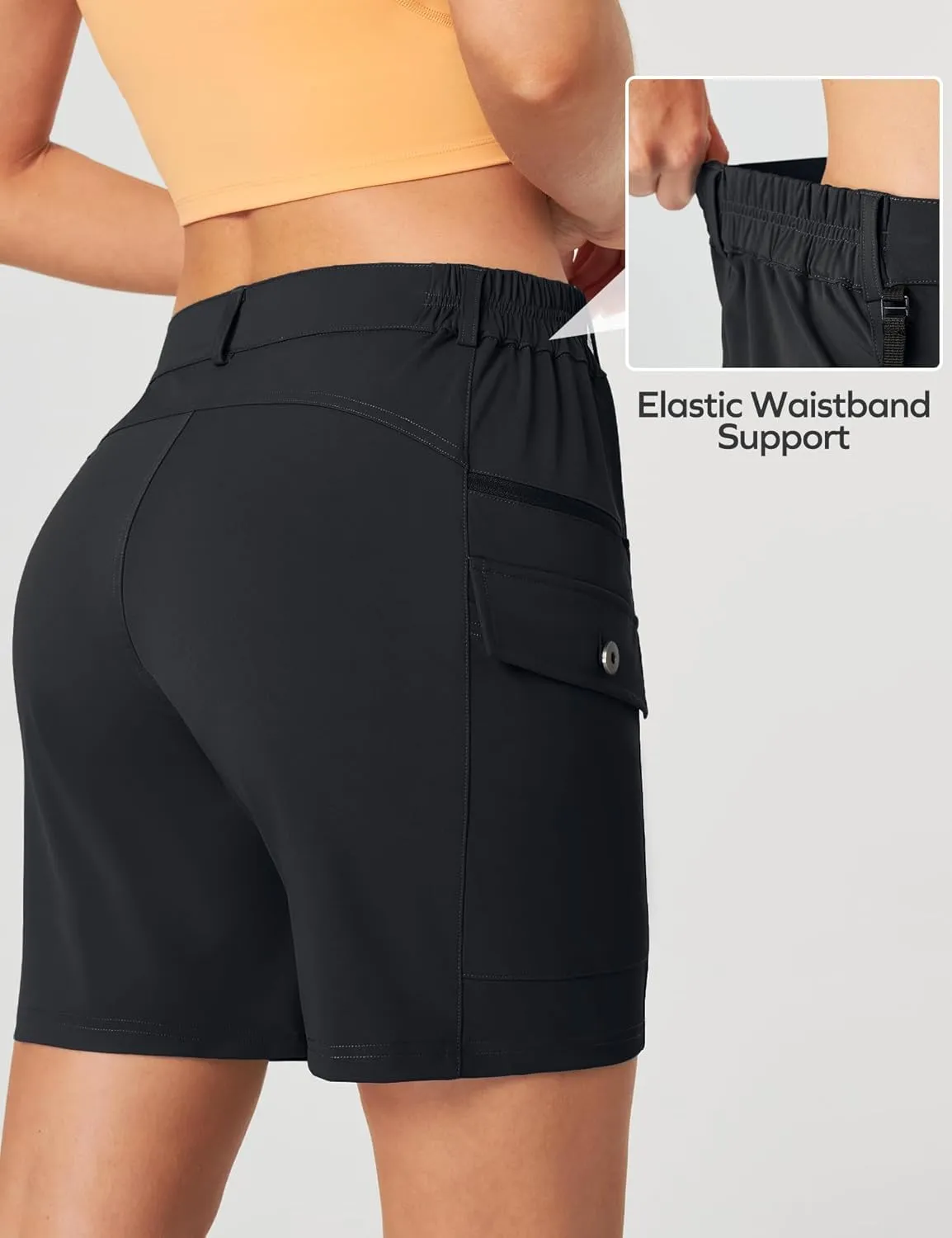 Ewedoos Womens Hiking Shorts Stretchy Cargo Shorts with Pockets Quick Dry UPF 50  Golf Athletic Outdoor Summer Shorts