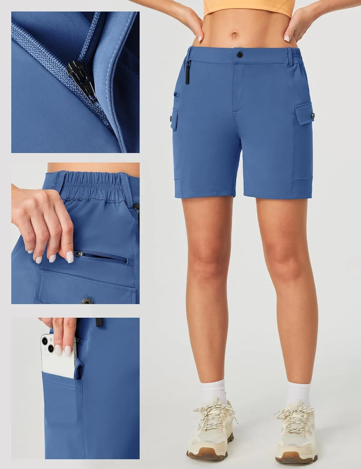 Ewedoos Womens Hiking Shorts Stretchy Cargo Shorts with Pockets Quick Dry UPF 50  Golf Athletic Outdoor Summer Shorts
