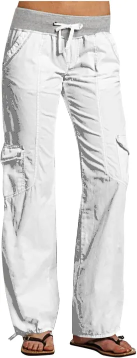 Low Rise Pants for Women, Cargo Pants Women, Casual, Drawstring, Straight Leg, Hiking Pants, Y2k, Trendy Trousers