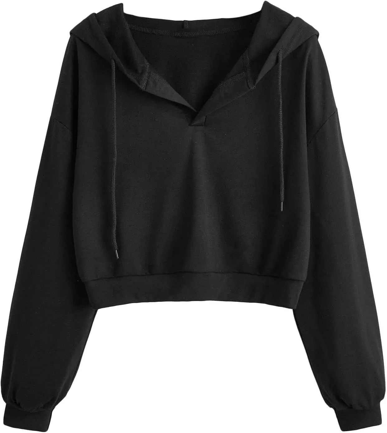 Remidoo Women's Casual Long Sleeve Crop Top Hoodies Sweatshirt With Drawsting