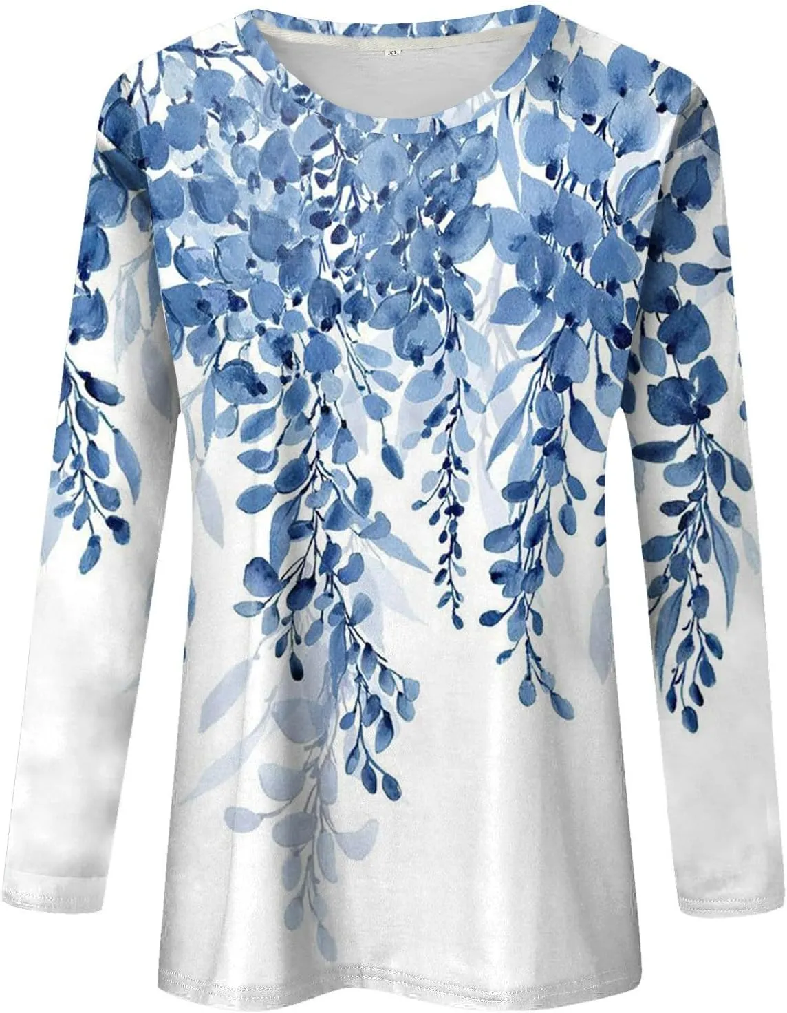 Shirts for Women Long Sleeve Crew Neck Tops Fall Tee Ladies Casual Loose Fit Printed Cute Basic Comfy Work Blouse