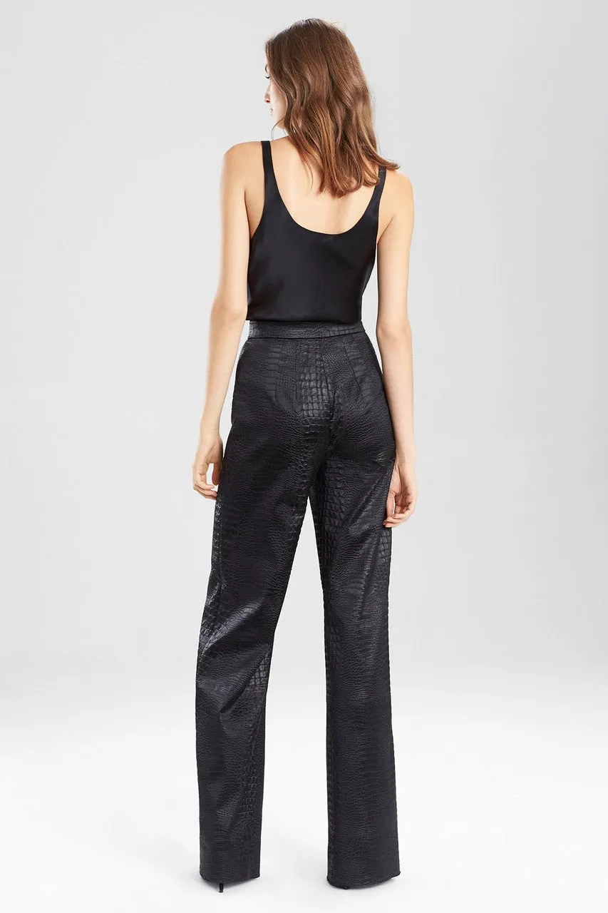 Stretch Embossed Crocodile High Waisted Pants