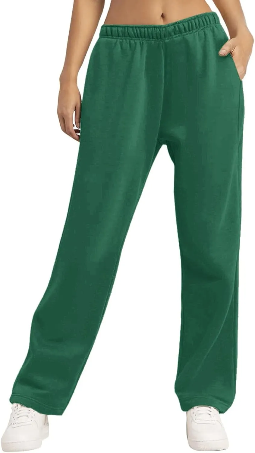 Trendy High Waist Wide Leg Trousers, 2025 New Straight Fit Elastic Waist Casual Pants
