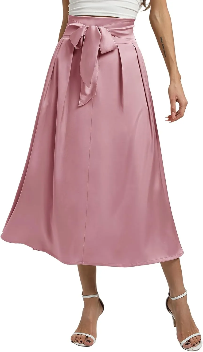 Women's Flowy A Line Skirts,Work Skirts for Women,Maxi Skirts for Women with Pockets