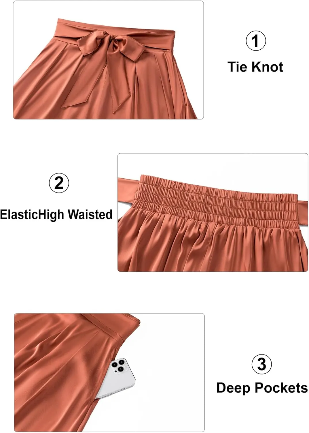 Women's Flowy A Line Skirts,Work Skirts for Women,Maxi Skirts for Women with Pockets