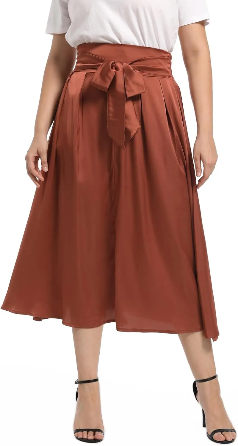 Women's Flowy A Line Skirts,Work Skirts for Women,Maxi Skirts for Women with Pockets