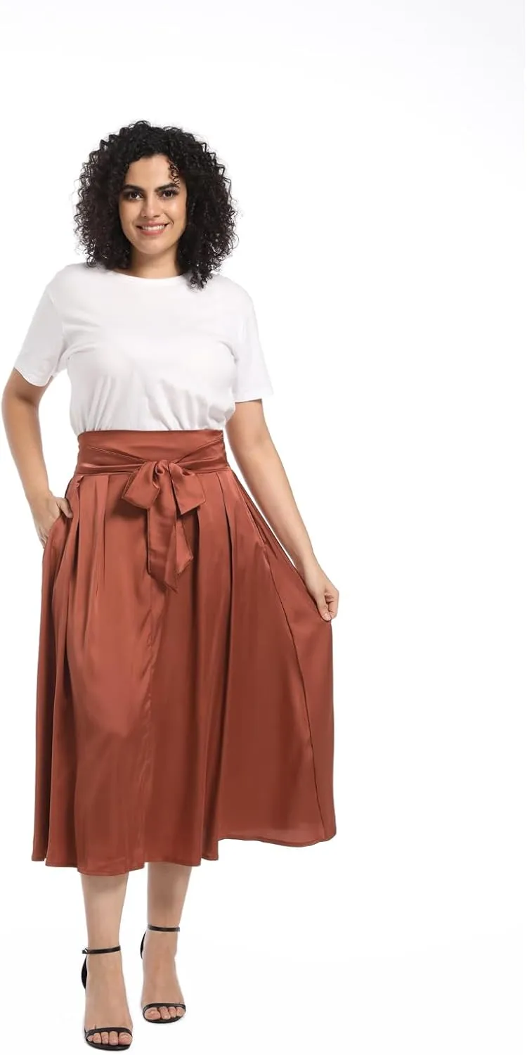 Women's Flowy A Line Skirts,Work Skirts for Women,Maxi Skirts for Women with Pockets
