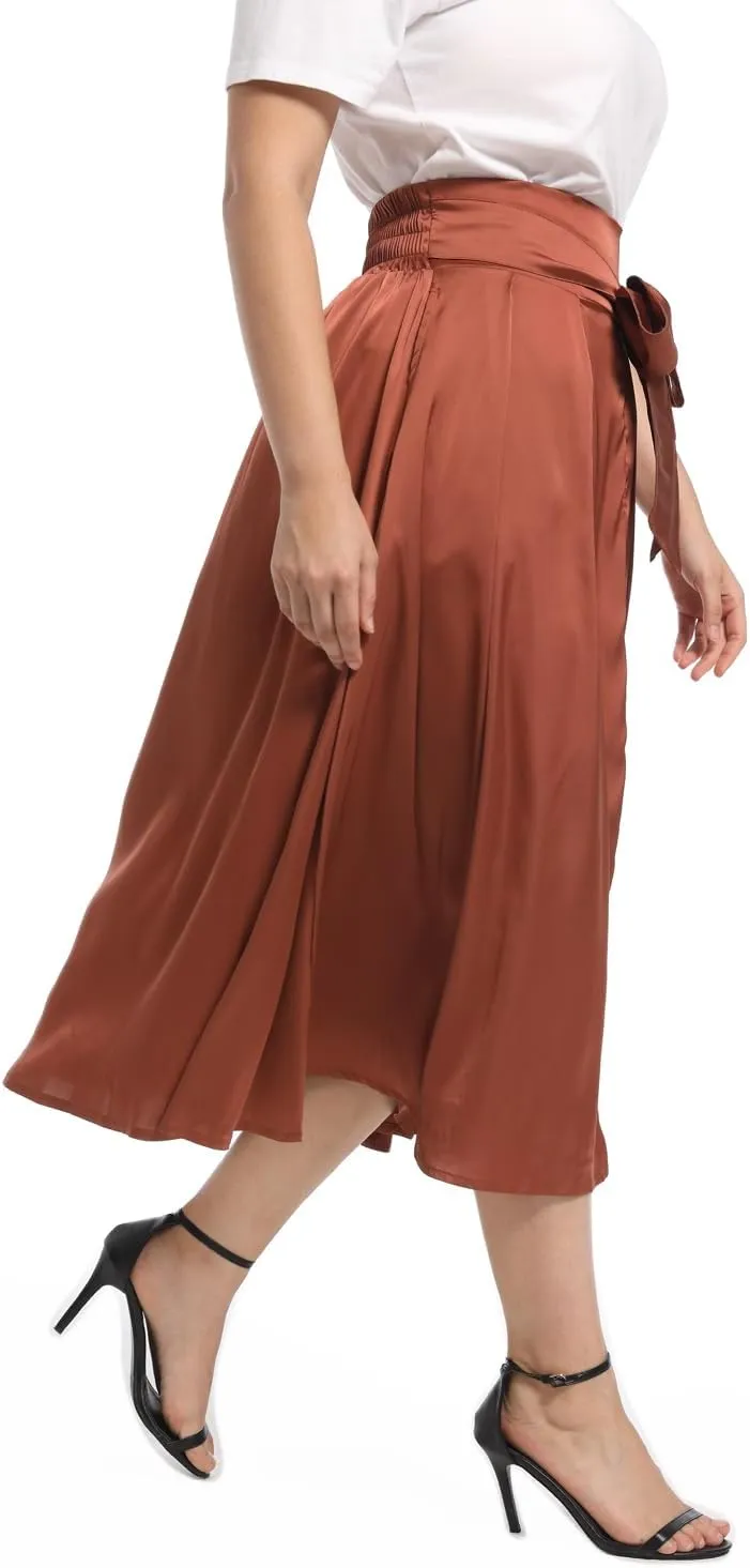 Women's Flowy A Line Skirts,Work Skirts for Women,Maxi Skirts for Women with Pockets
