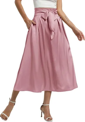 Women's Flowy A Line Skirts,Work Skirts for Women,Maxi Skirts for Women with Pockets