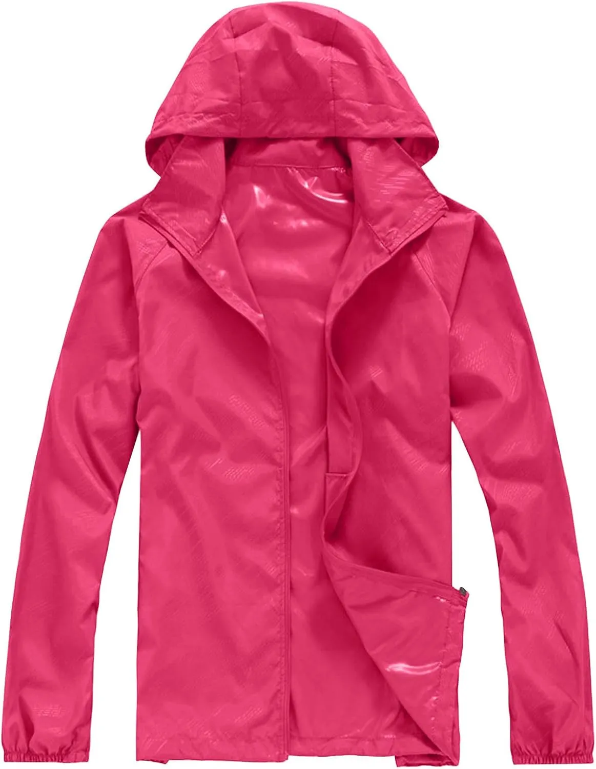 Women's Lightweight Rain Jacket Waterproof Packable Raincoat Sun Protection Hoodies Golf Hiking Travel Windbreaker